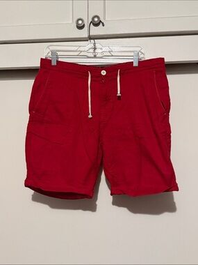 Zara Men's Red Drawstring Hybrid Shorts